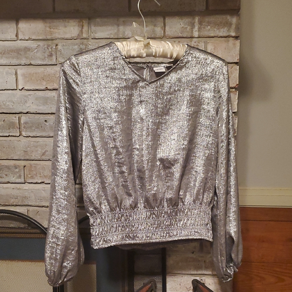 GAP Kids Metallic Silver Blouse